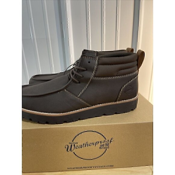 Weatherproof Vintage Chester Boots Men's. New In Box Color Brown - Picture 3 of 6